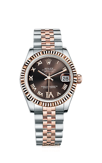 Rolex Lady-Datejust Watch 178271-0071 31 mm Steel / Pink gold Case Brown (chocolate) Dial