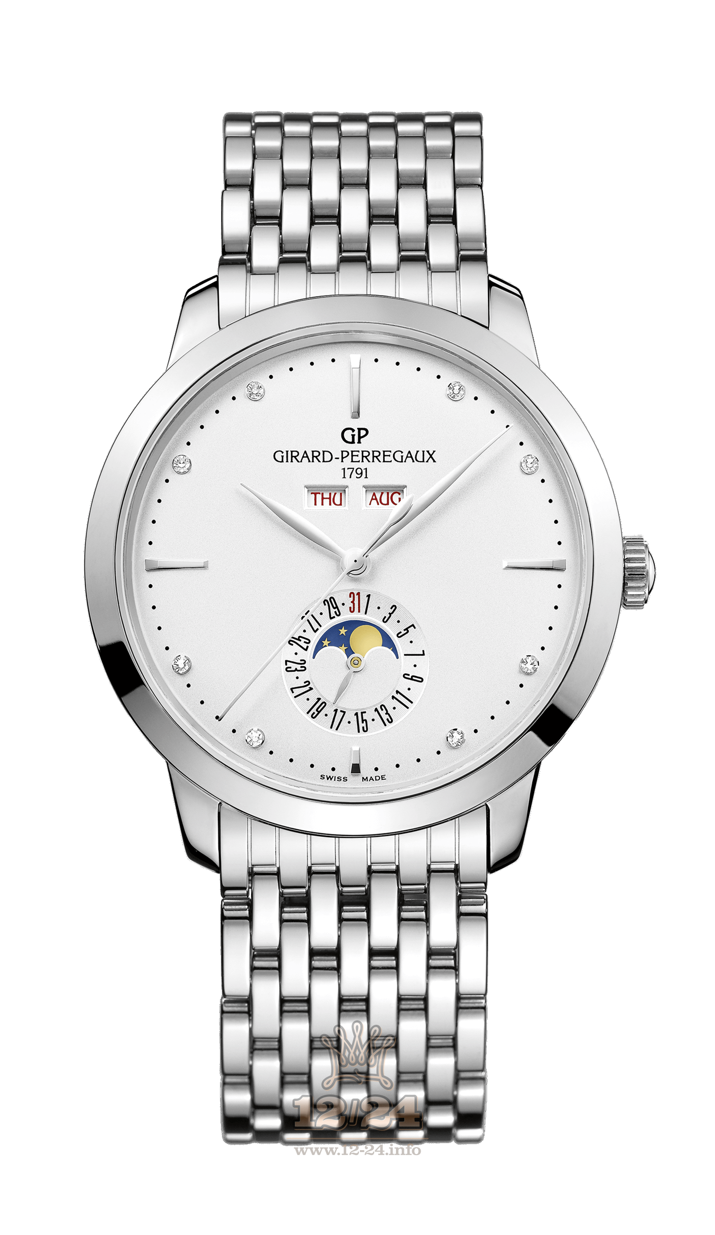 Girard Perregaux 1966 Watch 49535-11-1A2-11A Stainless steel Case Silver Dial
