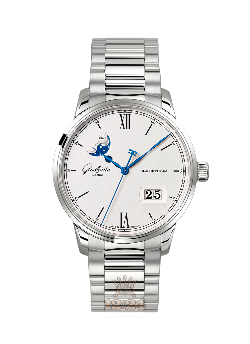 Glashutte Senator Watch 1-36-04-01-02-70 40 mm Stainless steel Case White Dial