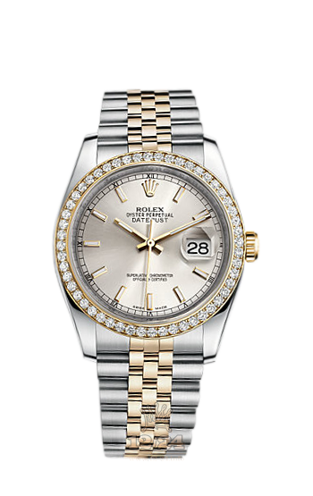 Rolex Datejust Watch 116243-0061 36 mm Steel / Yellow gold Case Silver Dial