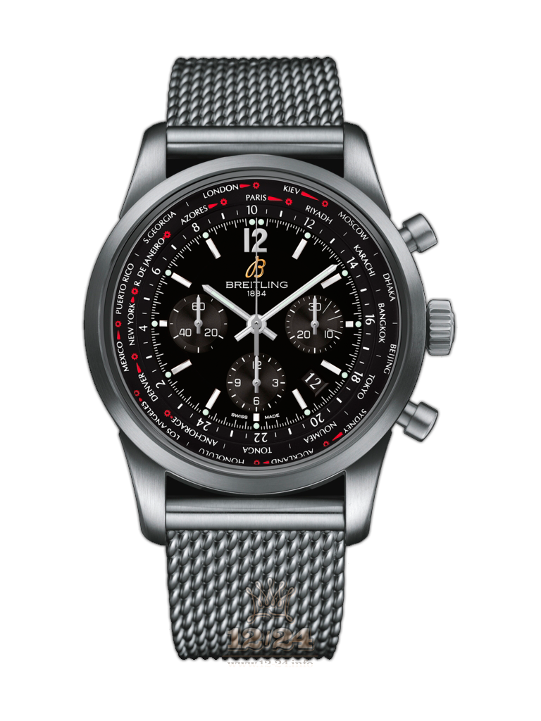 Breitling Transocean Watch AB0510U6/BC26/159A 46 mm Stainless steel Case Black Dial