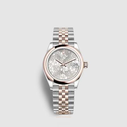 Rolex Datejust Watch 278241-0032 31 mm Stainless steel Pink gold Case Gray Silver Painted Dial