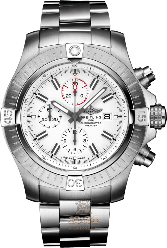 Breitling Avenger Watch A133751A1A1A1 48 mm Stainless steel Case White Dial