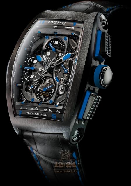 Cvstos Challenge Watch Challenge Chrono GP Blue 54 mm Stainless steel PVD coating Case Black Dark blue Dial