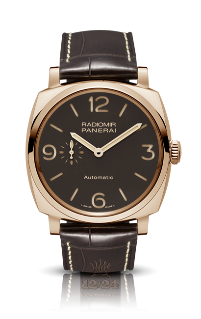 Panerai Radiomir 1940 Watch PAM00573 45 mm Red gold Case Brown (chocolate) Dial