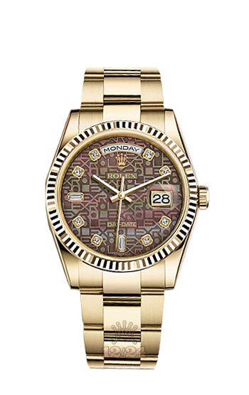 Rolex Day-Date Watch 118238-0191 36 mm Yellow gold Case Black Dial