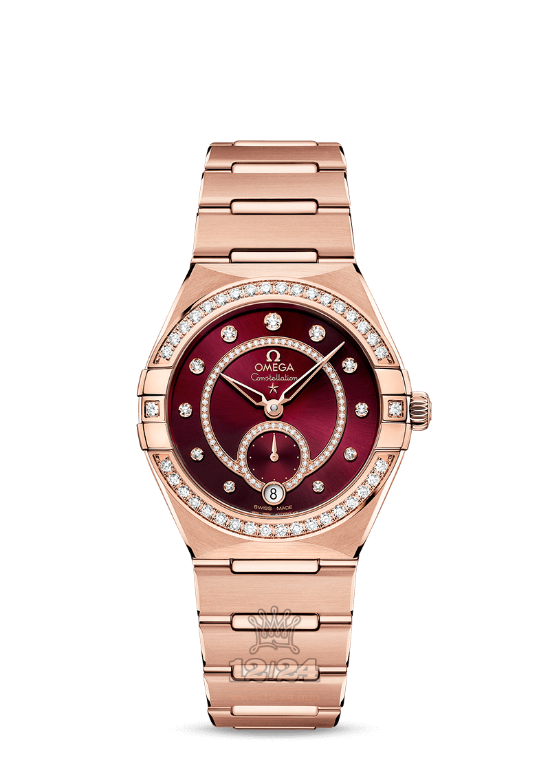 Omega Constellation Watch 131.55.34.20.61.001 34 mm Pink gold Case Red Dial