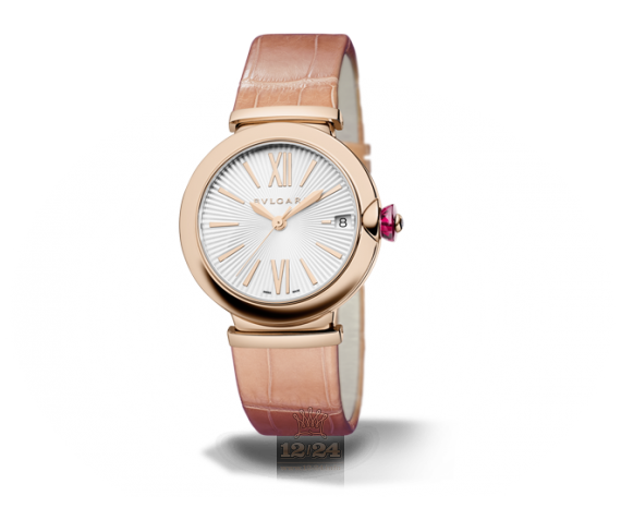 Bvlgari Lvcea Watch 102328 LUP33C6GLD 33 mm Pink gold Case White Silver Dial