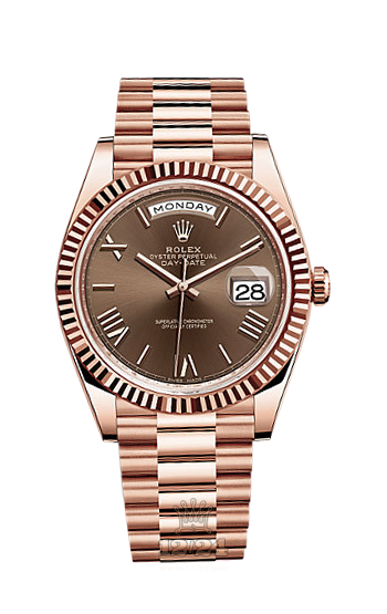 Rolex Day-Date Watch 228235-0002 40 mm Pink gold Case Brown (chocolate) Dial