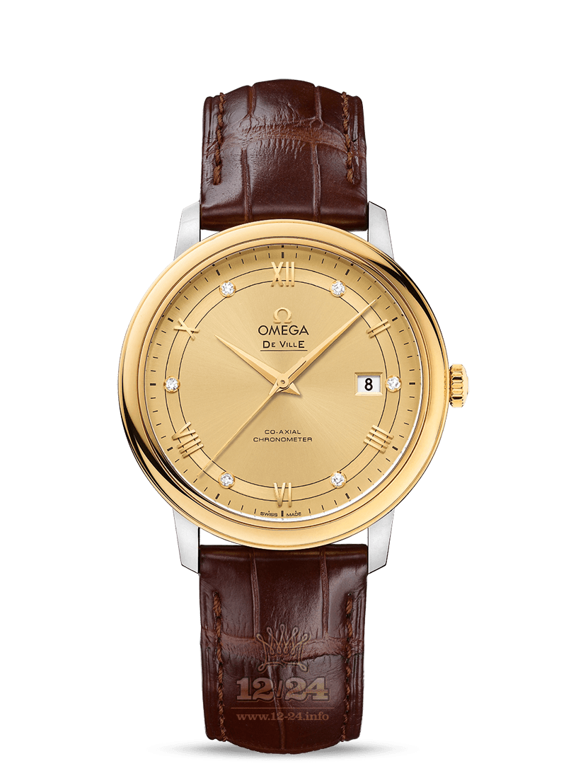 Omega Prestige Watch 424.23.40.20.58.001 40 mm Steel / Yellow gold Case Golden Dial
