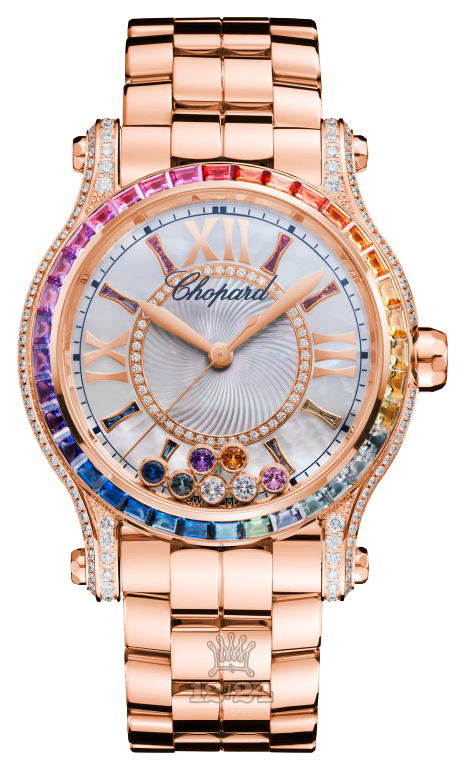 Chopard Happy Diamonds Watch 274891-5008 36 mm Pink gold Case White Silver Dial