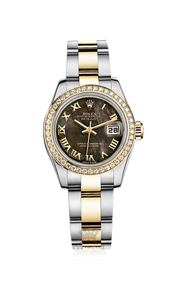 Rolex Lady-Datejust Watch 179383-0041 26 mm Steel / Yellow gold Case Black Dial
