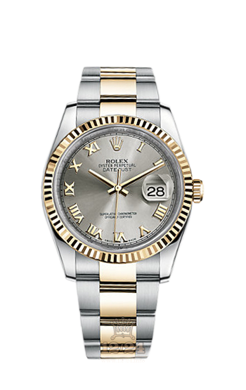 Rolex Datejust Watch 116233-0180 36 mm Steel / Yellow gold Case Silver Dial