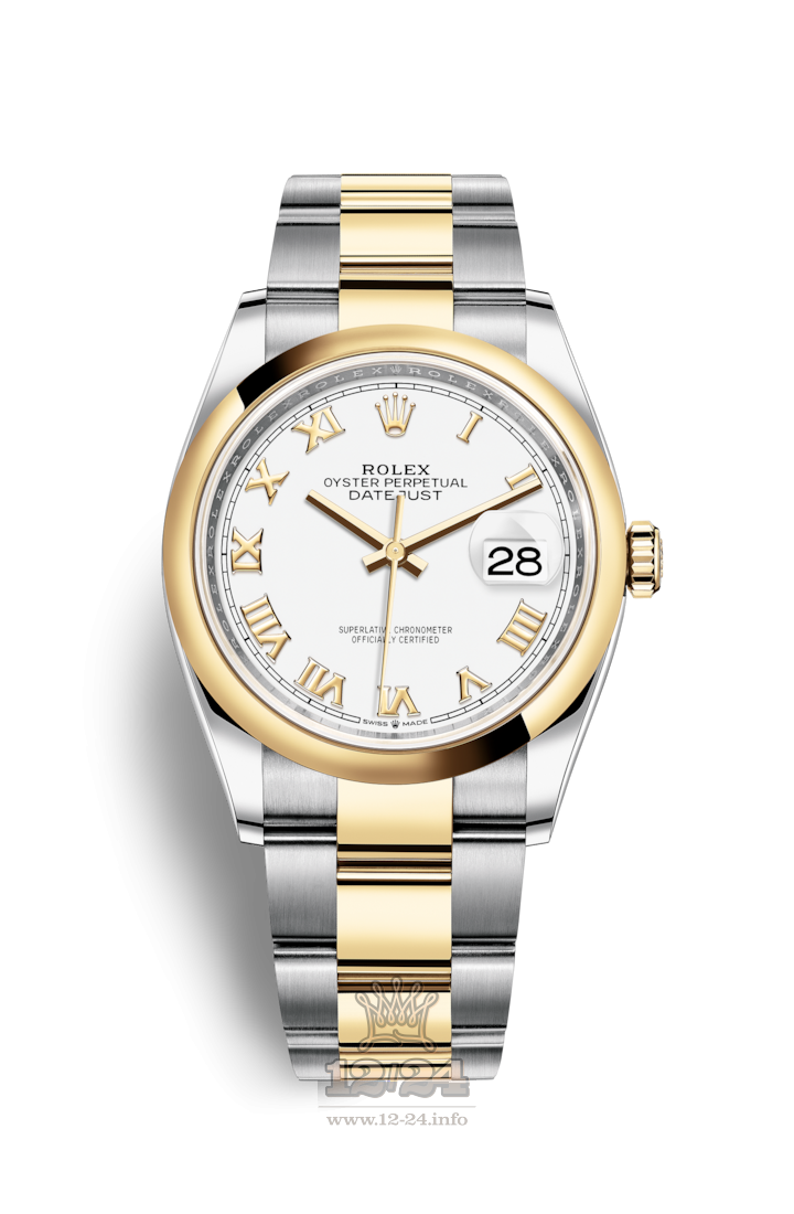 Rolex Datejust Watch 126203-0030 36 mm Steel / Yellow gold Case White Dial