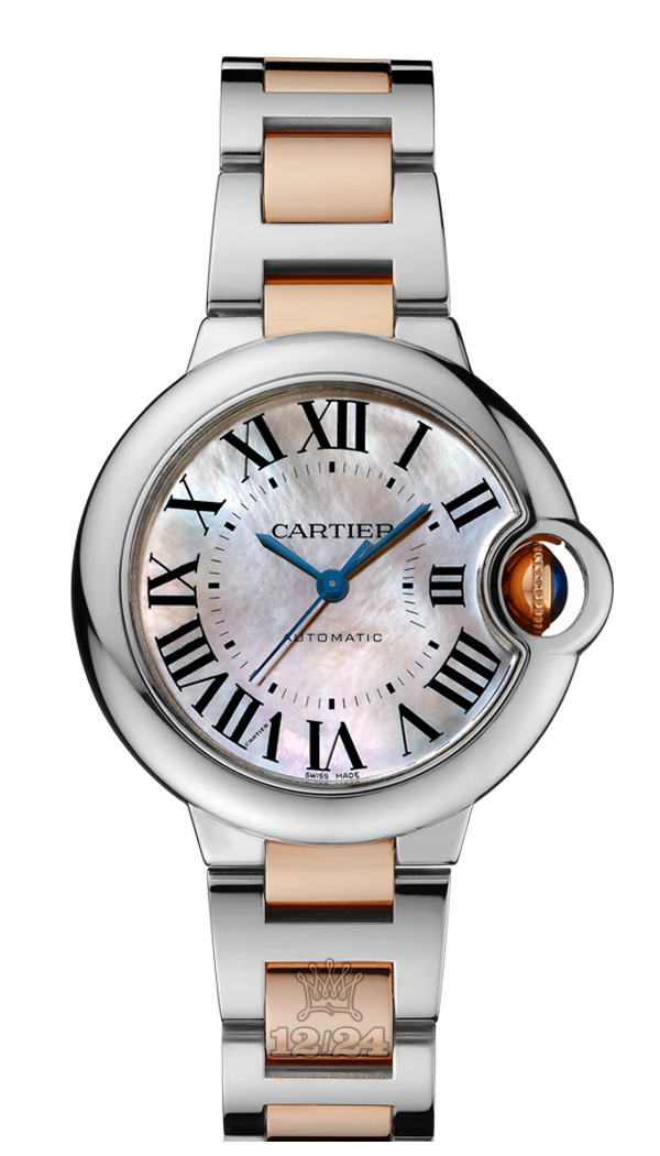 Cartier Ballon Bleu de Cartier Watch W6920098 33 mm Steel / Pink gold Case Silver Pink Dial