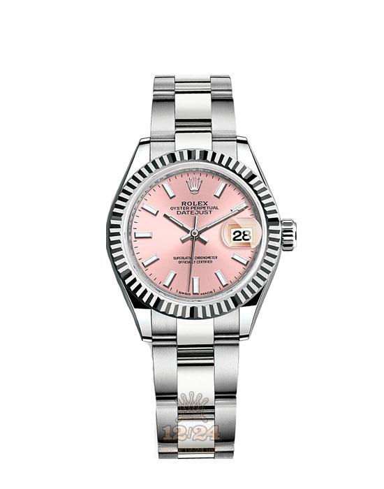 Rolex Datejust Watch 279174-0002 28 mm Steel / Pink gold Case Pink Dial