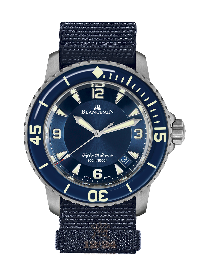 Blancpain Fifty Fathoms Watch 5015-12B40-NAOA 45 mm Titanium Case Dark blue Dial