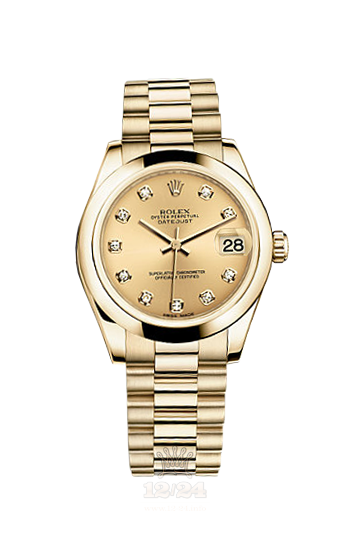 Rolex Datejust Watch 178248-0028 31 mm Yellow gold Case Golden Dial