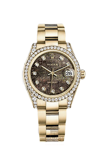 Rolex Datejust Watch 178158-0043 31 mm Yellow gold Case Black Dial