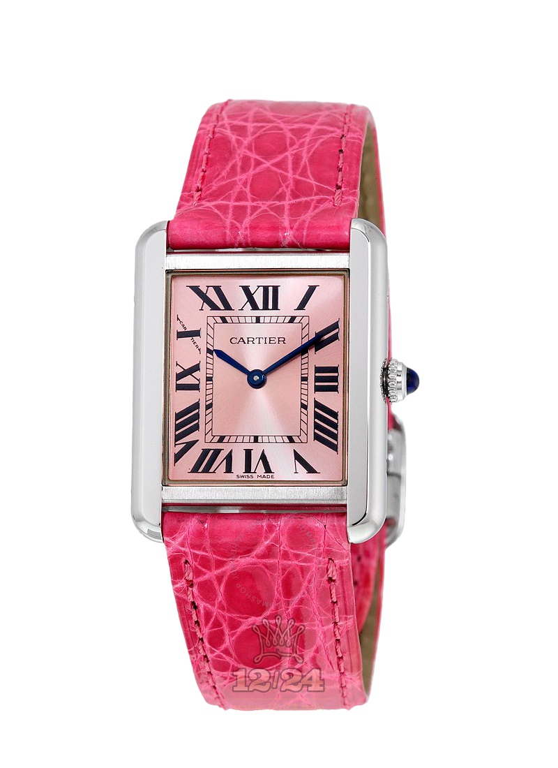 Cartier Tank Watch W5200000 31 mm Stainless steel Case Pink Dial