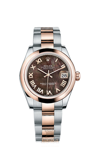 Rolex Datejust Watch 178241-0027 31 mm Steel / Pink gold Case Black Dial