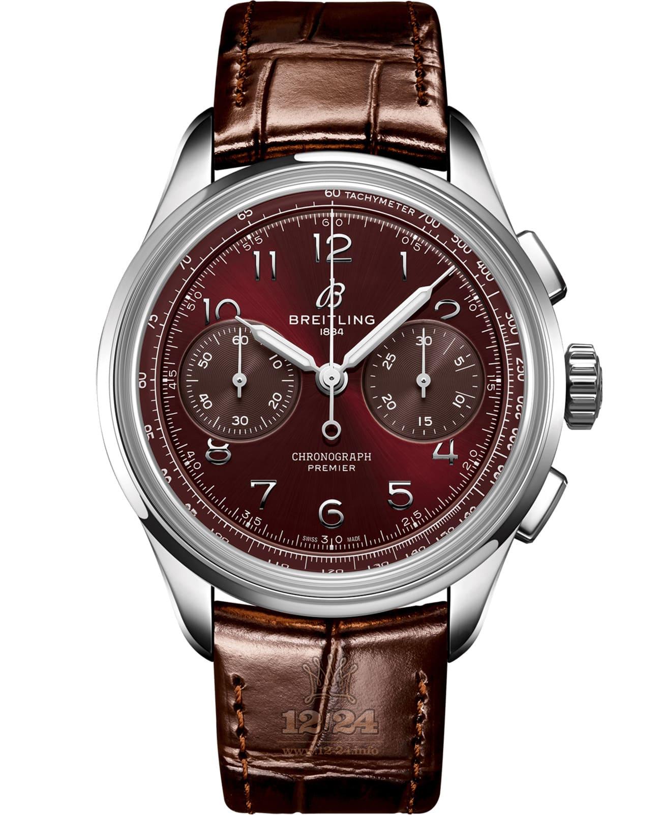Breitling Premier Watch AB0930D41K1P1 40 mm Stainless steel Case Red Dial