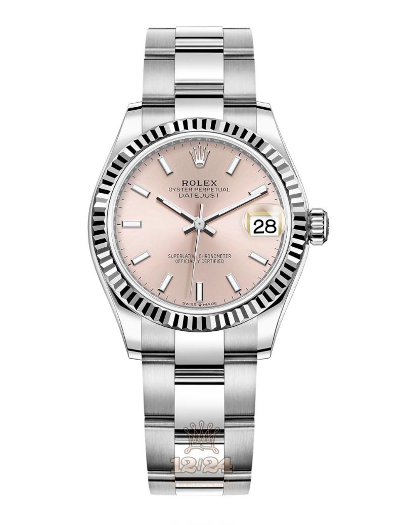Rolex Datejust Watch 278274-0013 31 mm Stainless steel White gold Case Pink Dial