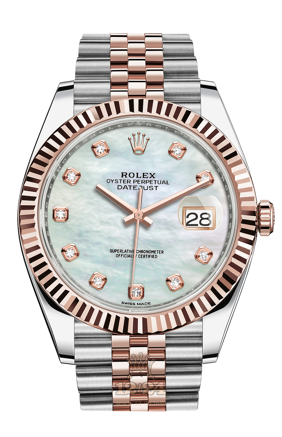 Rolex Datejust Watch 126331-0014 41 mm Steel / Pink gold Case White Blue Dial