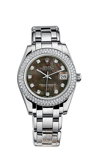 Rolex Pearlmaster Watch 81339-0013 34 mm White gold Case Black Dial