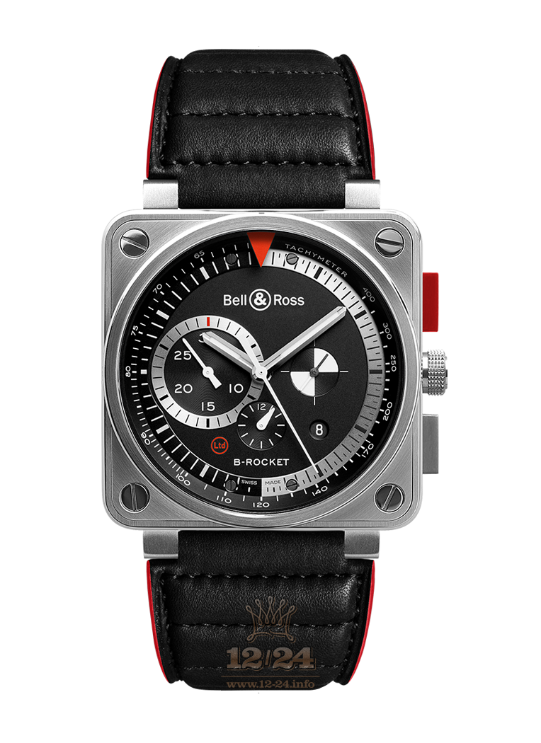 Bell & Ross Instruments Watch BR0194-B-ROCKET 46 mm Stainless steel Case Black Dial