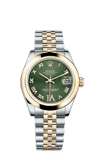 Rolex Lady-Datejust Watch 178243-0079 31 mm Steel / Yellow gold Case Green Dial