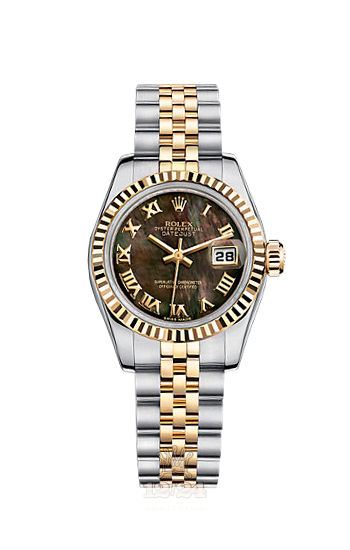 Rolex Lady-Datejust Watch 179173-0084 26 mm Steel / Yellow gold Case Black Dial
