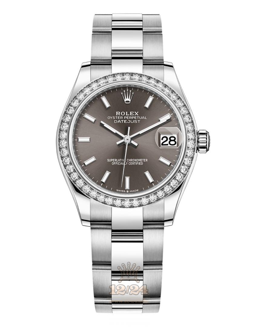Rolex Datejust Watch 278384rbr-0019 31 mm Stainless steel White gold Case Gray Dial