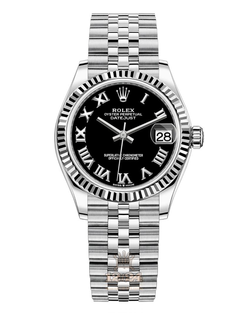 Rolex Datejust Watch 278274-0002 31 mm Stainless steel White gold Case Black Dial