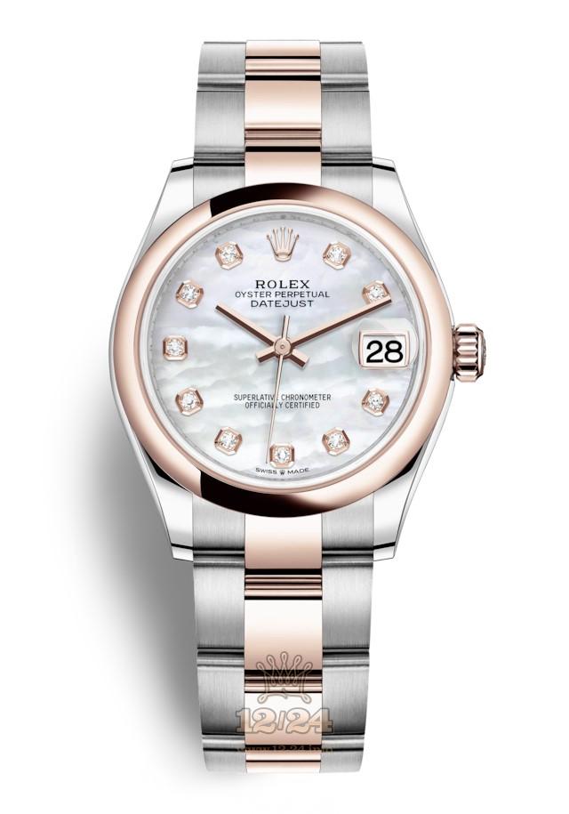 Rolex Datejust Watch 278241-0025 31 mm Stainless steel Pink gold Case White Dial