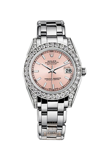 Rolex Pearlmaster Watch 81159-0054 34 mm White gold Case Pink Dial