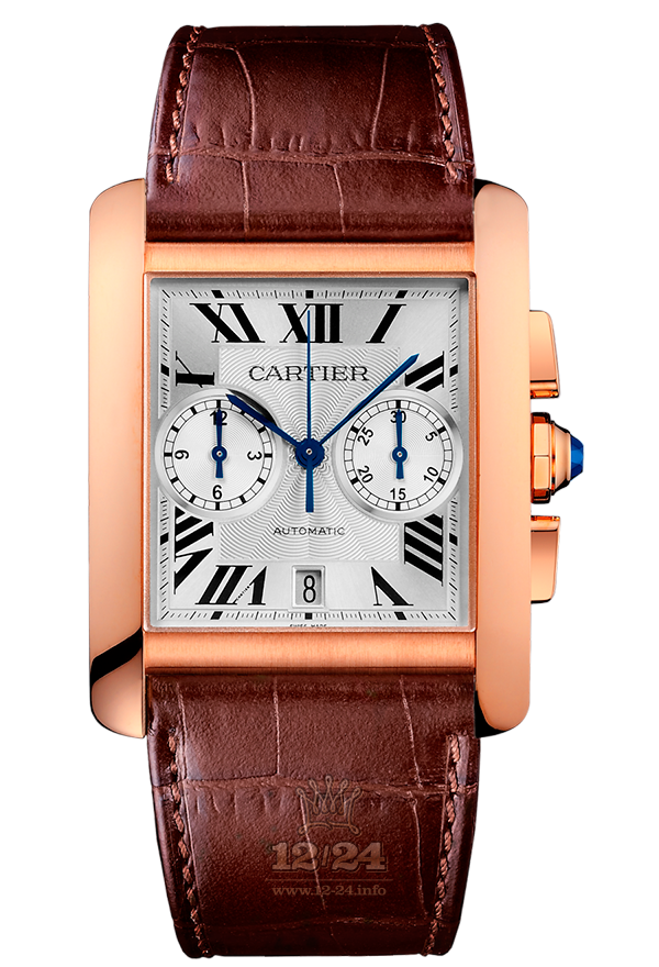 Cartier Tank Watch W5330005 44 mm Pink gold Case Silver Dial