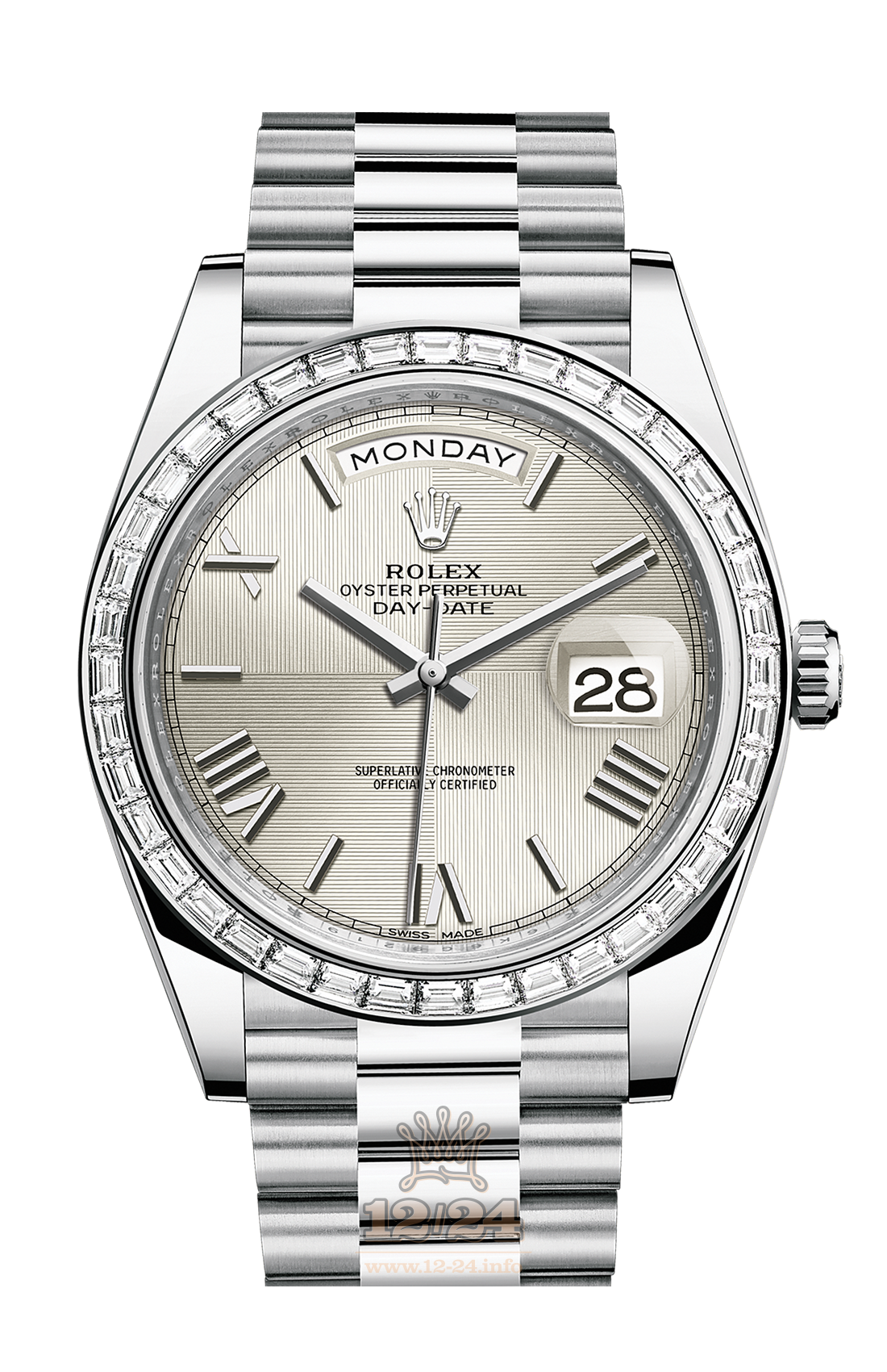 Rolex Day-Date Watch 228396tbr-0025 40 mm Platinum Case Silver Dial