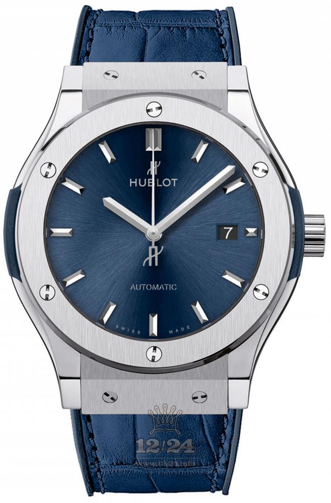 Hublot Classic Fusion Watch 542.NX.7170.LR 42 mm Titanium Case Dark blue Dial