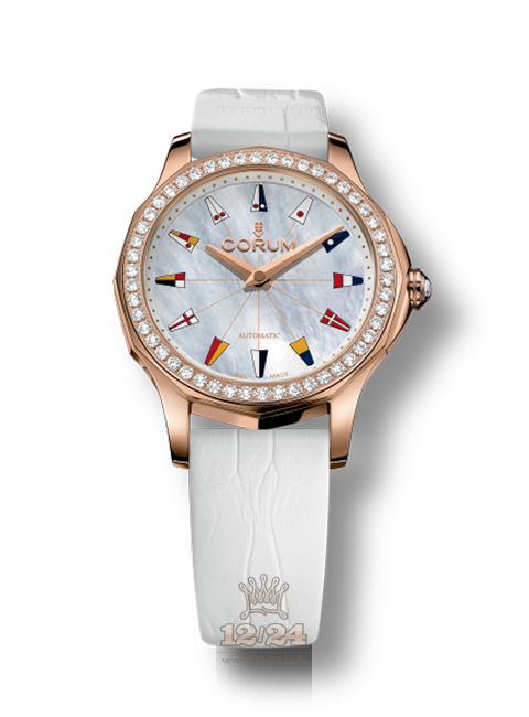 Corum Admiral Watch A400/02904 32 mm Pink gold Case White Dial