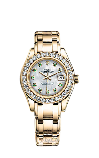 Rolex Pearlmaster Watch 80298-0145 29 mm Yellow gold Case White Dial