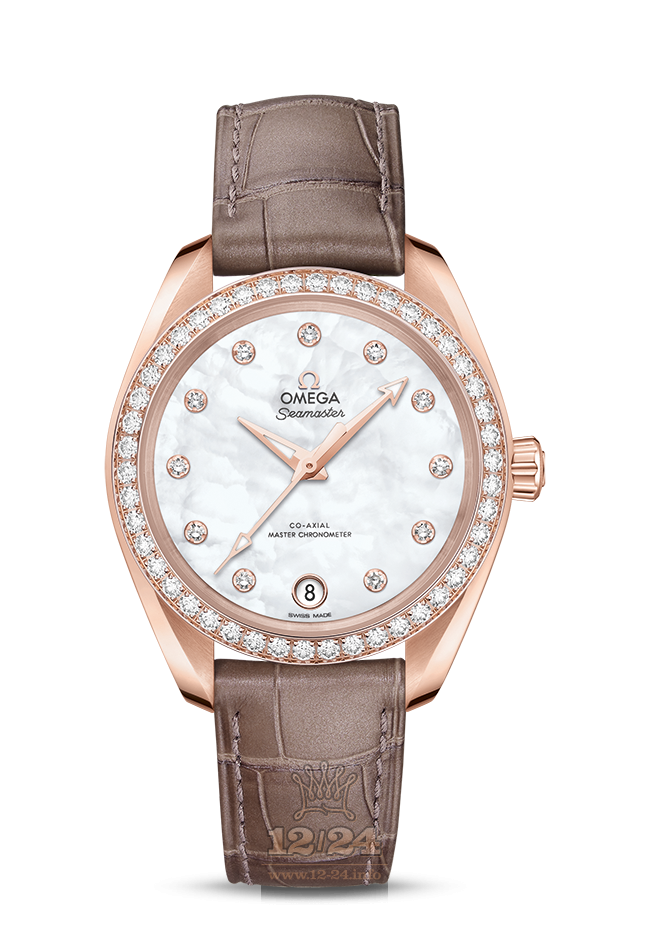 Omega Aqua Terra 150 M Watch 220.58.34.20.55.001 34 mm Pink gold Case White Dial