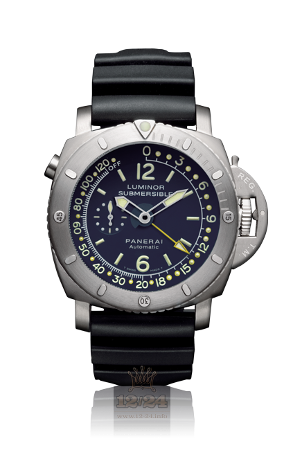 Panerai 2008 Watch PAM00307 47 mm Titanium Case Dark blue Dial