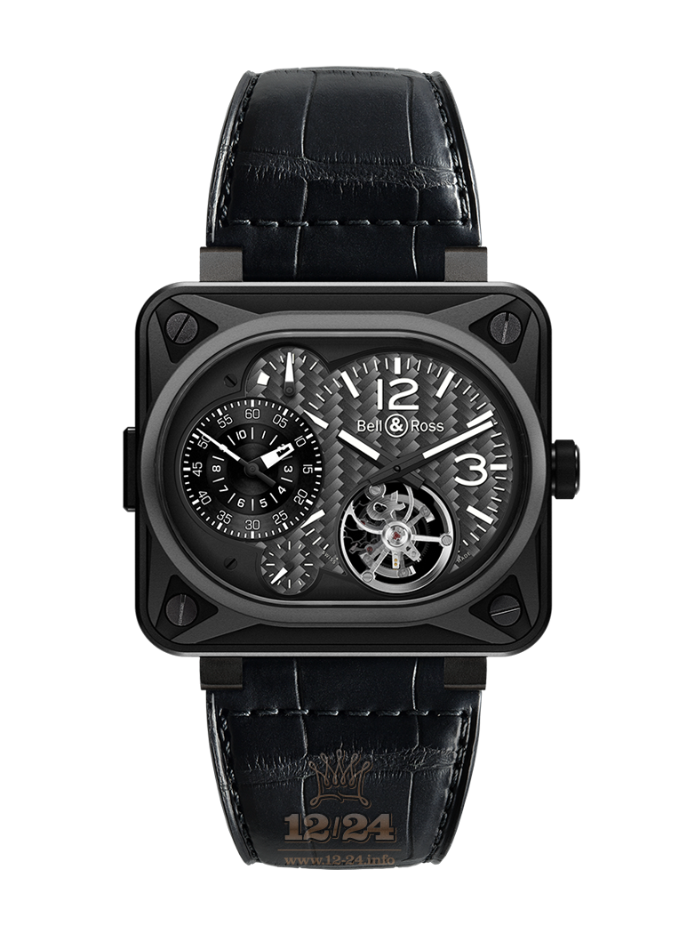 Bell & Ross Instruments Watch BR-MNUT-TOURB-CA 44 mm Titanium DLC coating Case Black Dial