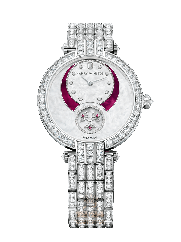 Harry Winston The Premier Collection Watch PRNASS36WW003 36 mm White gold Case White Red Dial