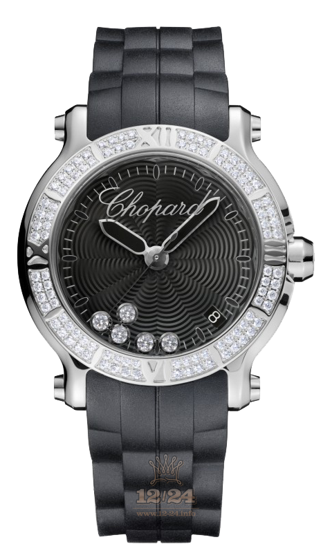 Chopard Happy Diamonds Watch 278551-3004 36 mm Stainless steel Case Black Dial