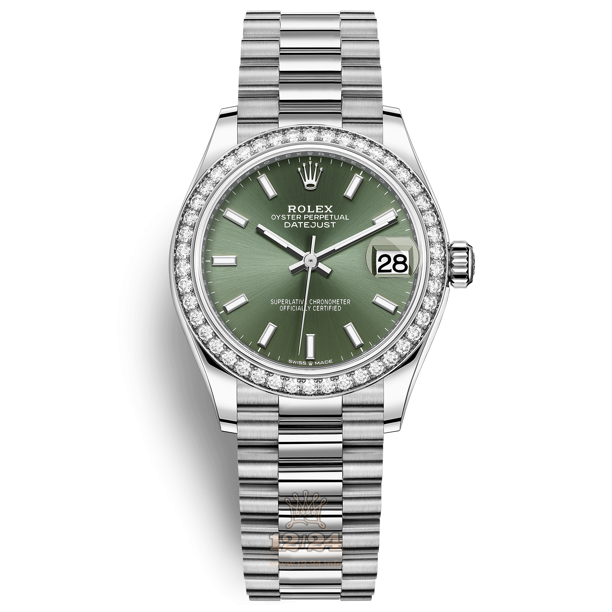 Rolex Datejust Watch 278289rbr-0015 31 mm White gold Case Green Dial