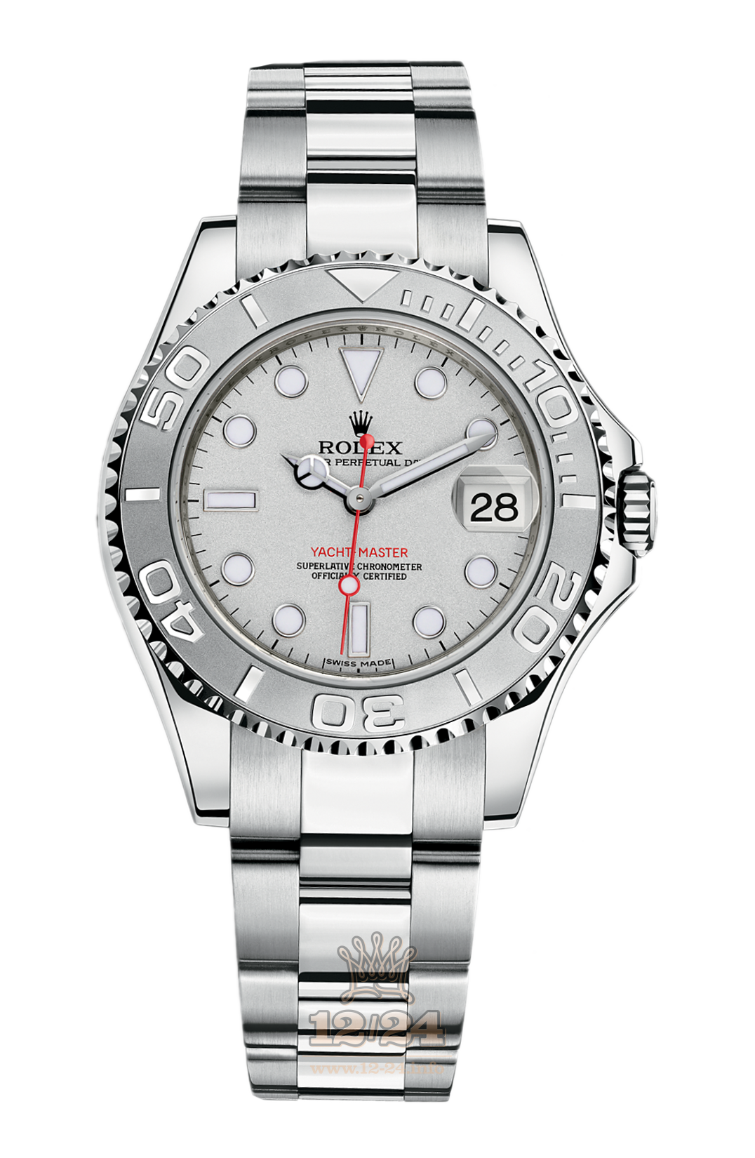 Rolex Yacht-Master Watch 168622-0004 35 mm Stainless steel Platinum Case Gray Dial