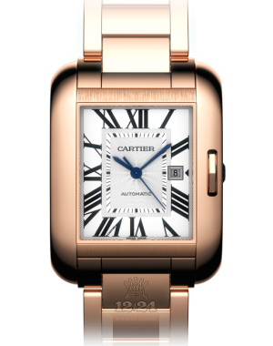 Cartier Tank Watch W5310003 39 mm Pink gold Case Silver Dial