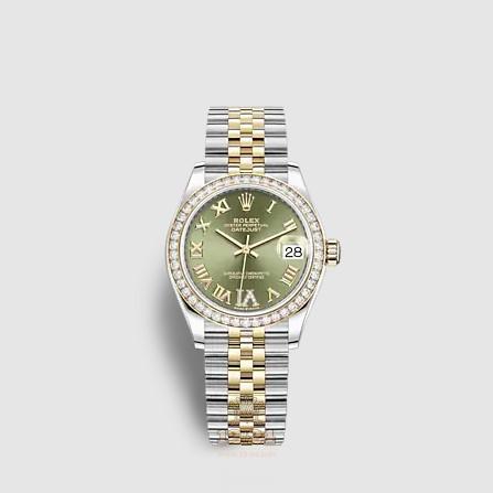 Rolex Datejust Watch 278383rbr-0016 31 mm Stainless steel Yellow gold Case Green Dial